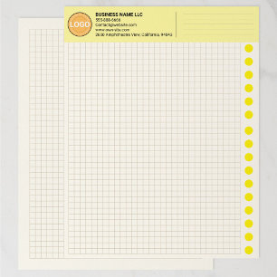 Timbrado Folhas de Papel Milimetrado Personalizadas com Log