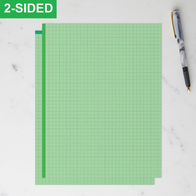 Timbrado Folhas de Papel Milimetrado Verde em Branco (Quadr (engineering graph paper, green grid paper for math, high resolution graph template, full page square)