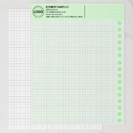 Timbrado Folhas de Papel Milimetrado Verde Personalizadas c