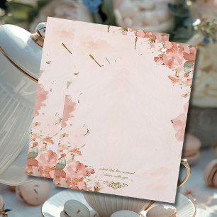 Timbrado Papel com Cabeçalho Floral Romântico Memória de Ve