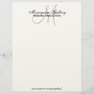 Timbrado Papel de Creme Letterhead Monograma Comercial