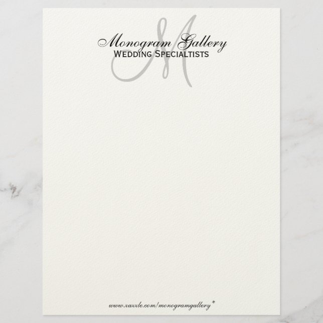 Timbrado Papel de Creme Letterhead Monograma Comercial (Frente)