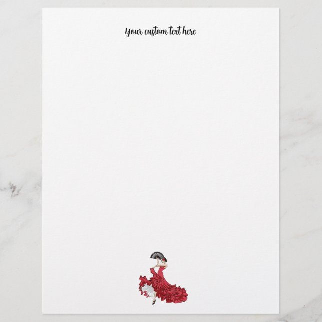 Timbrado Papel de Dançarino Flamenco Personalizado (Frente)