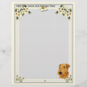 Timbrado Papel de letra cinzento do Dogwood