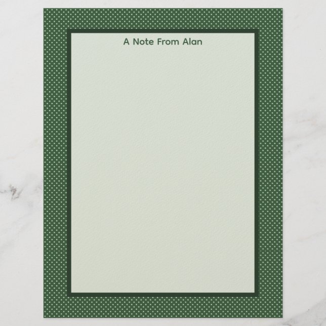 Timbrado Papel de Papelaria Little Green Diamonds (Frente)