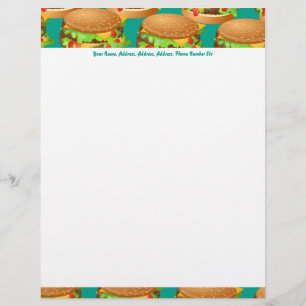Timbrado Papel de parede do hamburguer, papel de parede do