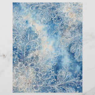 Timbrado Papel de Scrapbooking Azul Renda