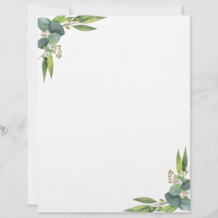 Timbrado Papel para Escrita Botânica Minimalista