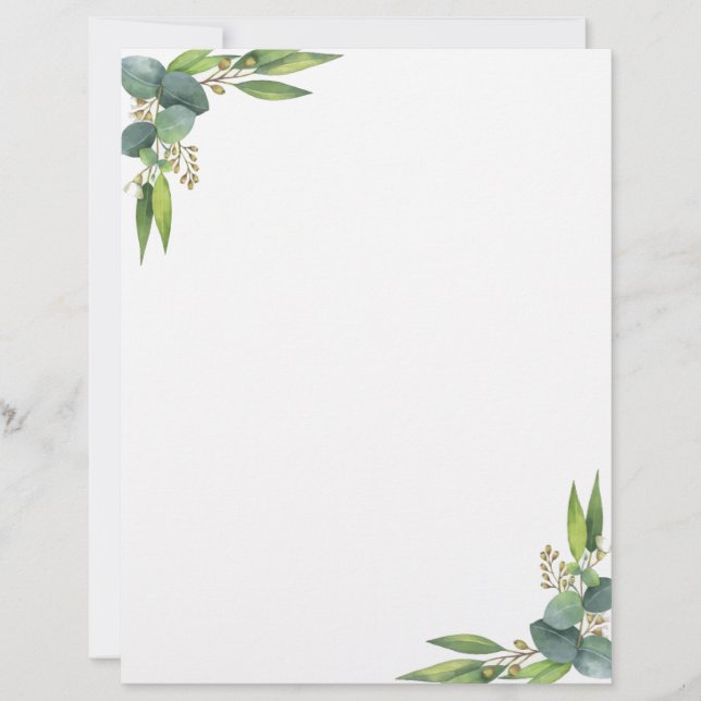Timbrado Papel para Escrita Botânica Minimalista (Frente)