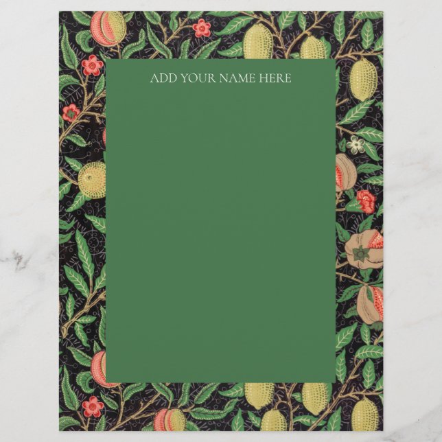 Timbrado Papel Timbrado: WILLIAM MORRIS : "POMEGRANATOS" (Frente)