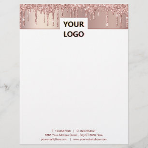 Timbrado Rosa Dourada Brilhante Blush Coloca seu Papel de C