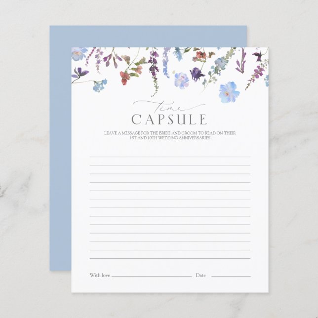 Time Capule Dusty Blue Wildflower Game (Frente/Verso)