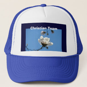 Time Cristiano! Boné de Beisebol Azul Flores do Cé