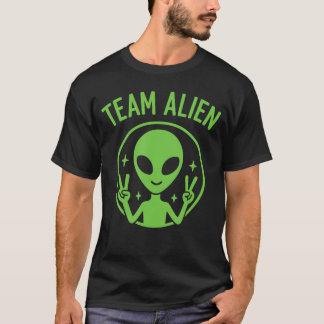 Time da Camisa Divertida Alienígena Verde Sinal de