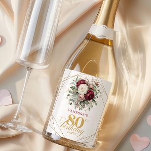 Timeless Blush Burgundy Champanhe de 80 Anos