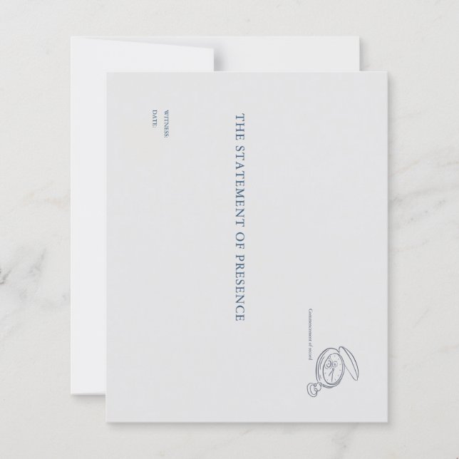 Timepiece- Minimalist Wedding Witness Notecards  (Frente)