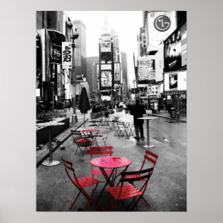Times Square Black White Poster