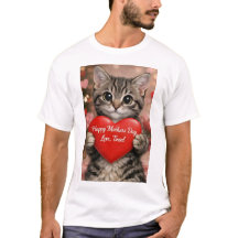 Tinsel "Feliz Dia das Mães Camiseta Heart Kitten"