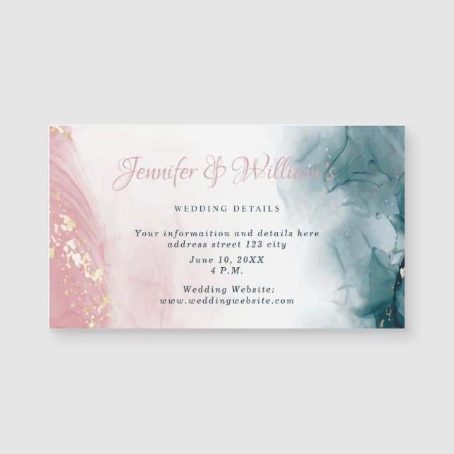 Tinta Álcool Elegante Blush Blue Watercolor Modern (Frente)