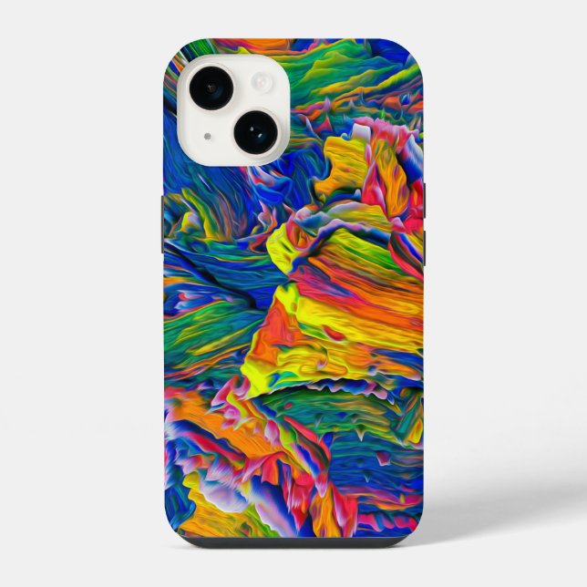 Tinta Azul Abstrata | iPhone 14 Case-Mate (Verso)