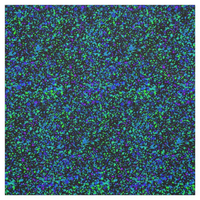 Tinta Azul Salpicada - Tecido de Linho Marfim (Modelo)