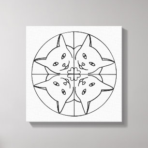 Tinta Caleidoscópio Gatos na Canvas