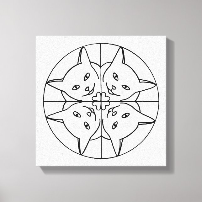 Tinta Caleidoscópio Gatos na Canvas (Frente)