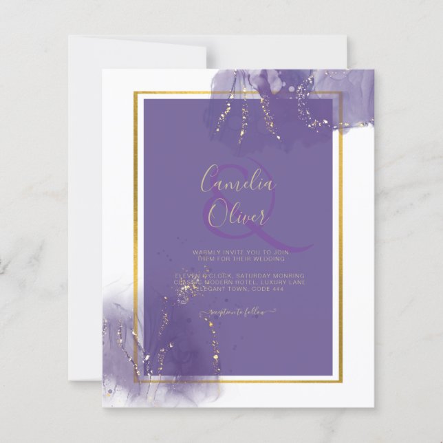 TINTA DE ÁLCOOL DE Lavanda DOURADA DE Casamento Le (Frente)