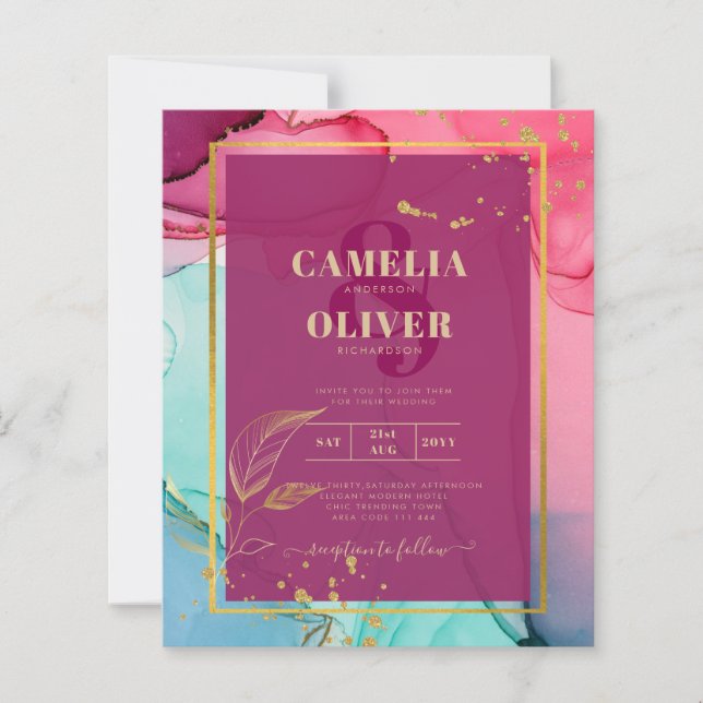 Tinta de álcool DOURADA de PINK Turquesa (Frente)