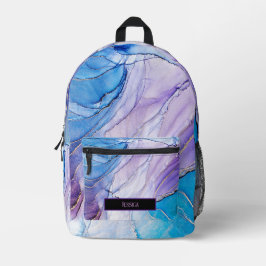 Tinta de Álcool Roxo e Azul Marmoreada Moderna