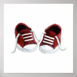 Tinta de Sneakers Vermelhos de Bebê, Impressão de 