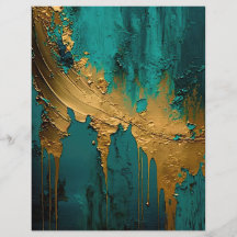 Tinta Dourada Moderna em Teal