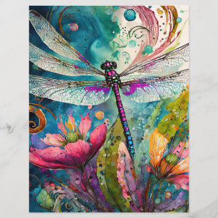 Tinta e Caneta Papel Scrapbook Dragonfly