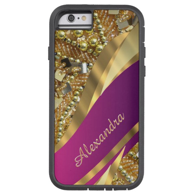 Tinta elegante personalizada e borla dourada (Verso)