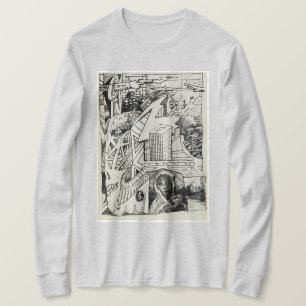 Tinta "Guerra Moderna" desenhando T-shirt básica