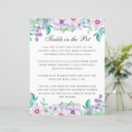 Tinta no pote. Jogo de chá de fraldas floral roxo