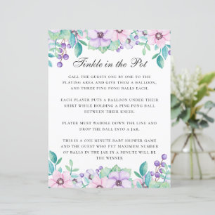 Tinta no pote. Jogo de chá de fraldas floral roxo