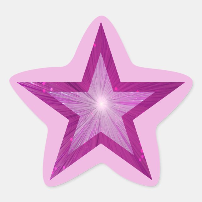 Tinta rosa adesivo em forma de estrela pálido rosa (Frente)