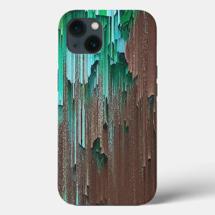 Tinta verde e castanho em camadas