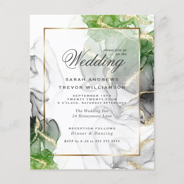 Tinta Verde Onyx Emerald Dourada de Casamento de O (Frente)