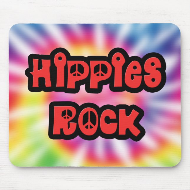 Tintura Mousepad do laço da rocha dos hippys do (Frente)