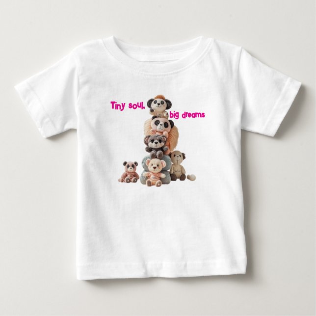 Tiny Soul, Big Dreams" Teddy Bear Toddler T-Shirt (Frente)