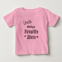 Tio Favorito Sobrinha Bebê T-shirt personalizado