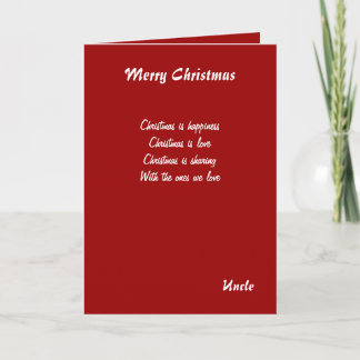 Tio natal cumprimentando cartões