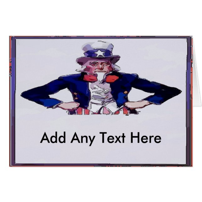 Tio Sam Adicionar cartão de texto (Frente Horizontal)