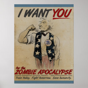 Tio Sam quer você para o Zombie Apocalypse Poster