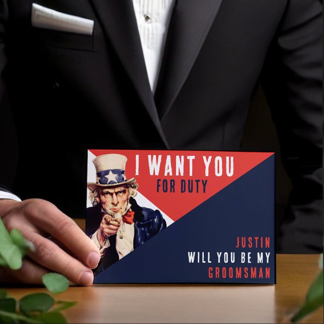 Tio Sam, Quero Sua Proposta De Padrinho de casamen (Uncle Sam I Want You Groomsman Proposal
)