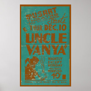 Tio Vanya Vintage Teatro Poster