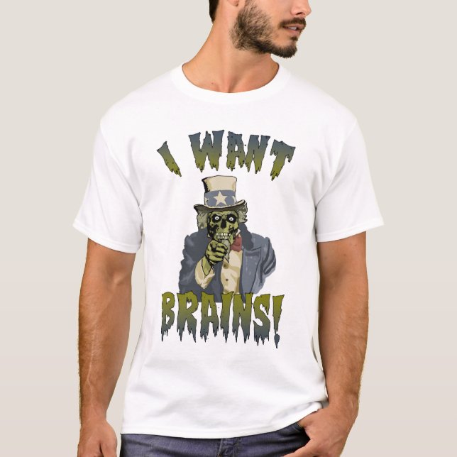 Tio Zombi o Dia das Bruxas T-shirt (Frente)