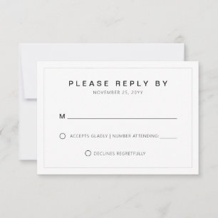 Típica de Casamento Mínimo Simples RSVP de Limit